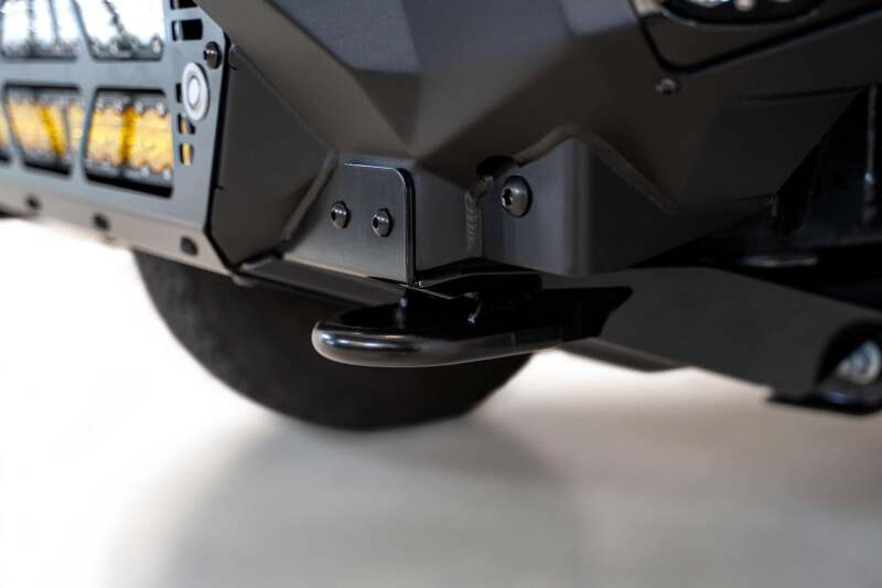 Ford Raptor Bumper - Front - Addictive Desert Designs - Bomber Front Bumper w/ Dual 20IN LED Mounts - Hammer Black with Satin Black Panels - `21-`27